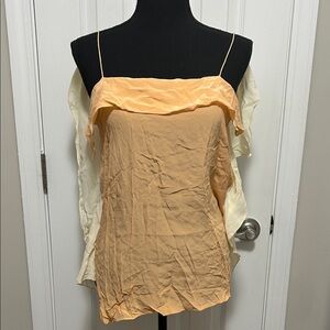 Philip Lim | Women's Peach and Cream Spaghetti Strap Top